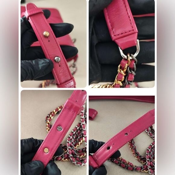 Chanel calfskin Gabrielle hobo Medium in hot pink - Picture 13 of 16